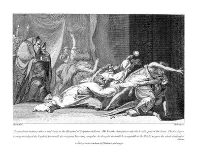 Kísérlet a gonosz szellemek kiűzésére, akik megszálltak egy beteget a San Spirito Kórházban, Rómában, 1792 alkotó: Johann Heinrich Füssli