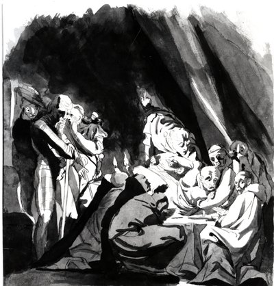 Beaufort bíboros halála, illusztráció Shakespeare VI. Henrik című művéből, 1772 (toll, tinta és mosás papíron) alkotó: Johann Heinrich Füssli
