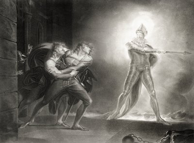 Hamlet, I. felvonás, IV. jelenet, William Shakespeare (1564-1616), vésette Robert Thew (1758-1802) alkotó: Johann Heinrich Füssli