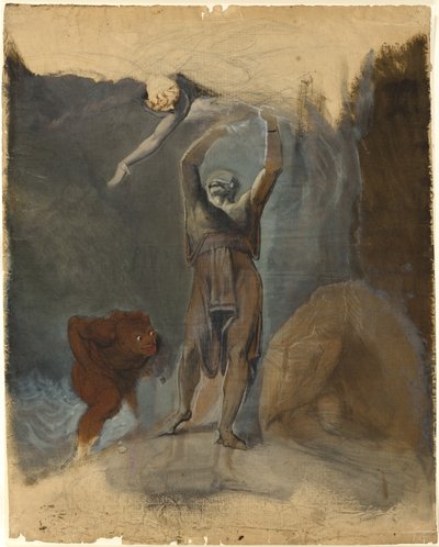 Prospero, Miranda, Caliban és Ariel alkotó: Johann Heinrich Füssli