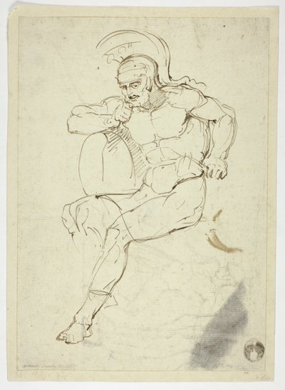 Ülő harcos (recto); lépegető harcos (verso) alkotó: Henry Fuseli