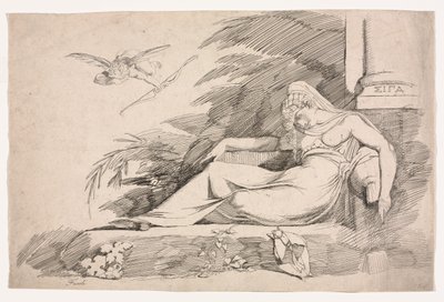 Alvó nő egy Ámorral alkotó: Johann Heinrich Füssli