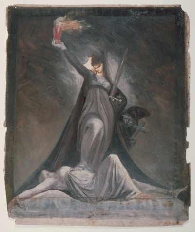 Tanulmány az inkvizíció számára, illusztráció a Columbiadhoz alkotó: Johann Heinrich Füssli