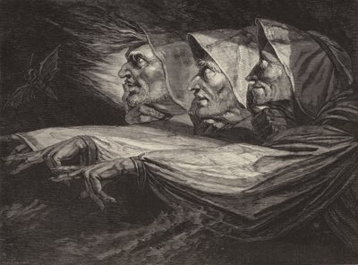 A boszorkányok Macbethben alkotó: Johann Heinrich Füssli