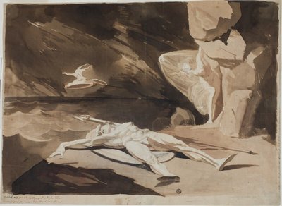 Thetis gyászolja Akhilleusz testét alkotó: Johann Heinrich Füssli