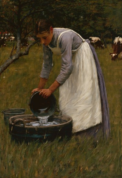 A tehenek itatása (olaj, vászon) alkotó: Henry Herbert La Thangue