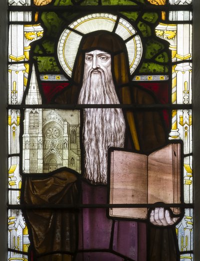 Cambridge, Trinity College, Heaton Butler & Bayne, Henry Holiday, Hieronymus, 1870, Carl Almquist átdolgozása. alkotó: Henry Holiday