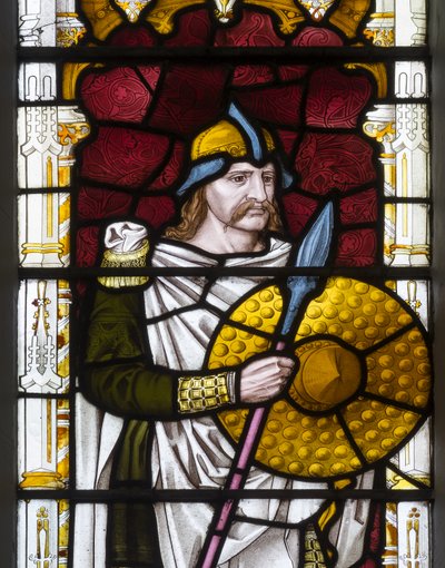 Cambridge, Trinity College, Heaton Butler & Bayne, Henry Holiday, Sigbert, 1870, Carl Almquist átdolgozása. alkotó: Henry Holiday