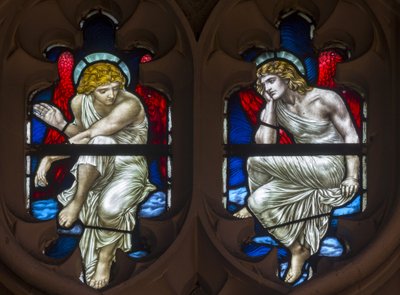 Westminster, St Margaret, James Powell & Sons, Henry Holiday, Tracery Angels, 1883 alkotó: Henry Holiday