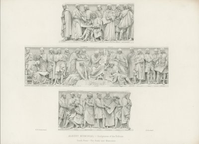 Szobrok az Albert-emlékmű pódiumán alkotó: Henry Hugh Armstead