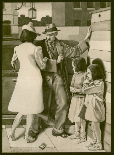 Egy veszekedés, 1935 körül (papíron lemosva) alkotó: Henry J. Hunt