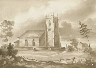 Codsall templom: szépia rajz, nd [1844] alkotó: Henry James Noyes