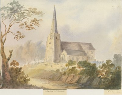 Lichfield - Szent Mihály templom: akvarell festészet alkotó: Henry James Noyes
