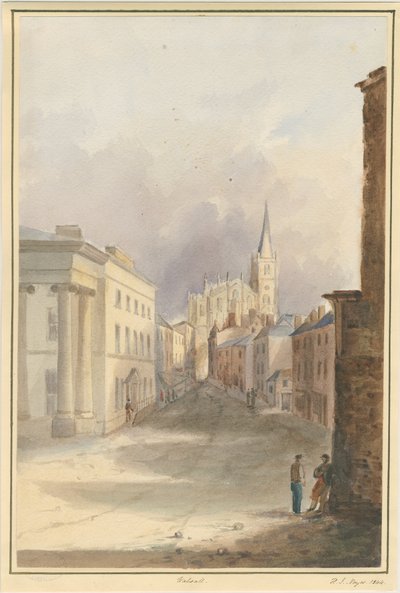 Walsall városa és temploma: vízfestmény, 1844 alkotó: Henry James Noyes