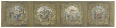 Vázlat a párizsi városháza Lobau Galériája számára: Les Arts alkotó: Henry Jean Louis Boureau