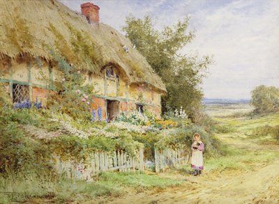 The Pet Rabbit (olaj, vászon) alkotó: Henry John Sylvester Stannard