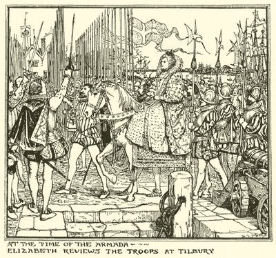 Az Armada idején. Elizabeth áttekinti a tilburyi csapatokat alkotó: Henry Justice Ford