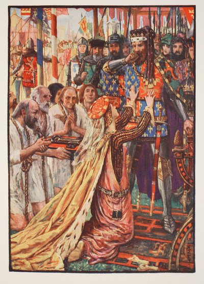 III. Edward Calais-ban, illusztráció az „Anglia történetéből”, C.R.L. Fletcher és Rudyard Kipling, 1911 alkotó: Henry Justice Ford