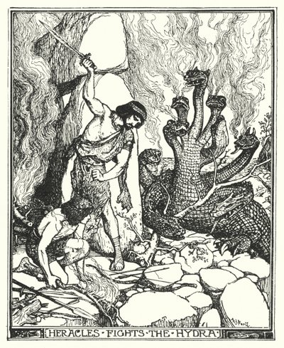 Héraklész harcol a hidrával (litho) alkotó: Henry Justice Ford