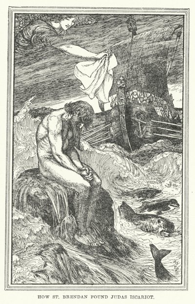 Hogyan találta meg Szent Brendan Iskarióti Júdást (litho) alkotó: Henry Justice Ford