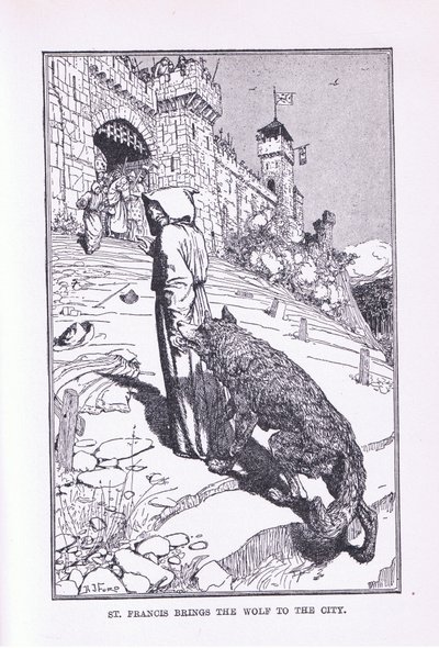Szent Ferenc behozza a farkast a városba, 1912 alkotó: Henry Justice Ford