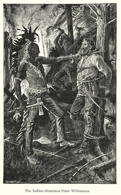 Az indiai fenyeget Peter Williamson (litográfia) alkotó: Henry Justice Ford