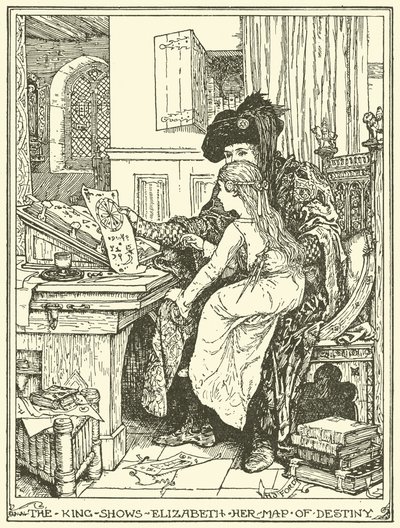 A király megmutatja Erzsébetnek a sorstérképét alkotó: Henry Justice Ford
