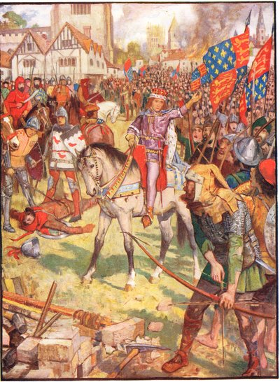 A parasztok lázadása, illusztráció Rudyard Kipling „Anglia története” című művéből, 1911 alkotó: Henry Justice Ford