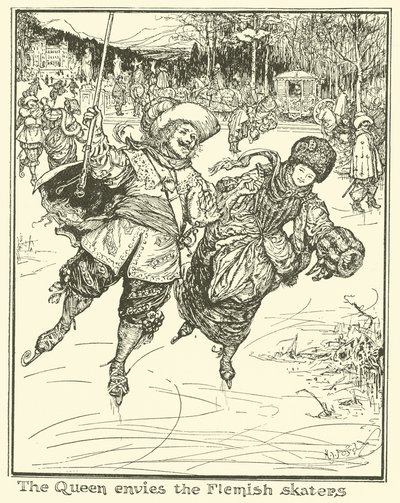 A királynő irigyeli a flamand korcsolyázókat alkotó: Henry Justice Ford