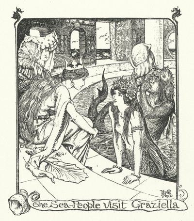 A tengeri emberek meglátogatják Graziellát (metszet) alkotó: Henry Justice Ford