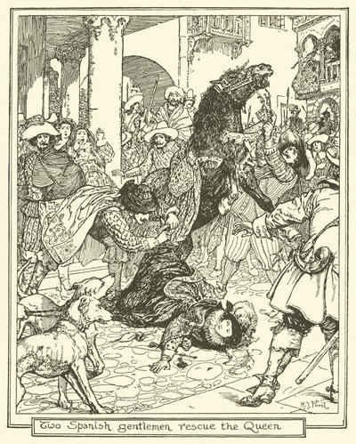 Két spanyol úriember megmenti a királynőt alkotó: Henry Justice Ford