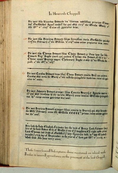 Feliratok a Lambeth plébániatemplom Howards kápolnájából alkotó: Henry Lilly