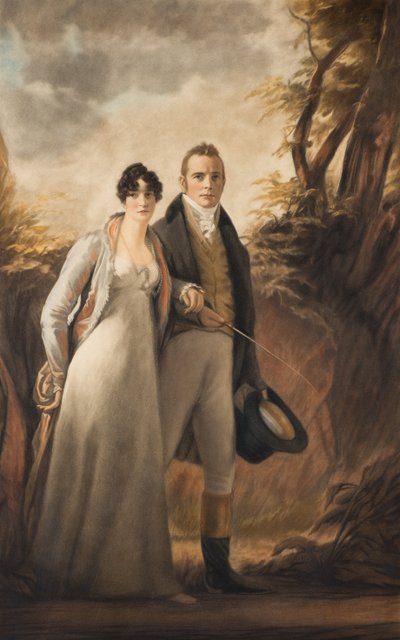Mr és Mrs Campbell, Kailzie (mezzotint) alkotó: Henry Macbeth Raeburn