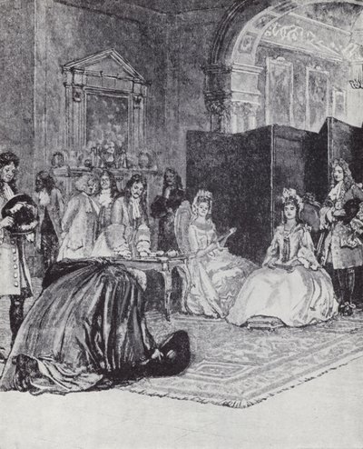 Burnet püspök bejelentette Anna királynő csatlakozását alkotó: Henry Marriott (after) Paget