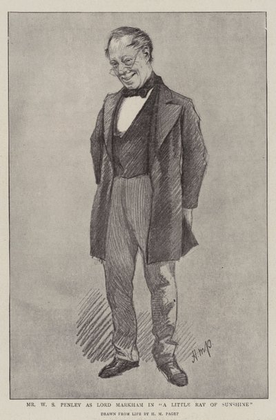 Mr. W. S. Penley Lord Markham szerepében az "A Little Ray of Sunshine" című filmben (litho) alkotó: Henry Marriott (after) Paget
