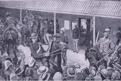 Gyarmati megerősítés Dél-Afrikában: A Sydney-i felvételire jelentkezők rohanása a Harmsworth Brothers Limited által kiadott After Pretoria: The Guerilla War című filmből, 1901 alkotó: Henry Marriott Paget
