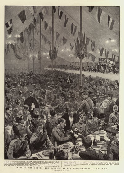 A hősök lakomája, a bankett a HAC székházában alkotó: Henry Marriott Paget