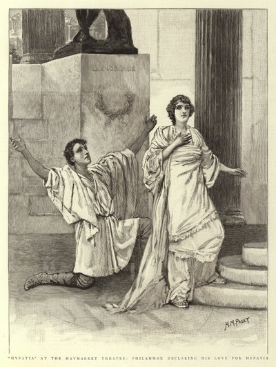 Hypatia a Haymarket Színházban, Philammon kijelenti, hogy szereti Hypatiát alkotó: Henry Marriott Paget
