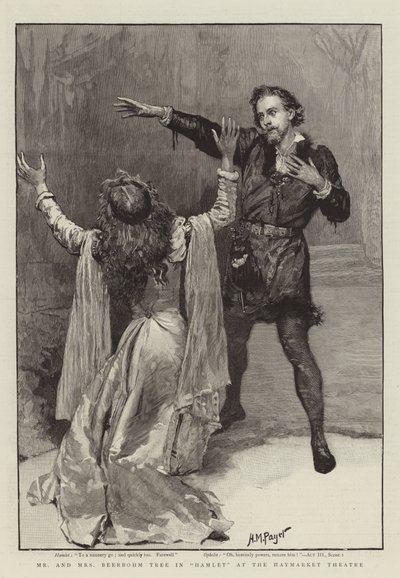 Mr és Mrs Beerbohm Tree a Hamletben a Haymarket Színházban alkotó: Henry Marriott Paget