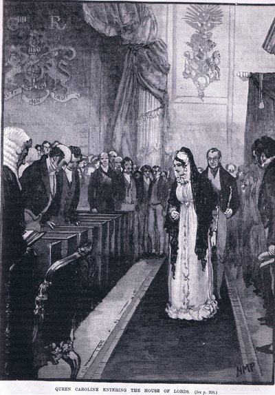 Caroline királynő belép a Lordok Házába alkotó: Henry Marriott Paget