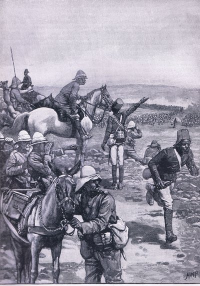 Az omdurmani csata: MacDonalds Brigád a dervis támadást visszaverve, illusztráció a Cassells History of Englandből, 1900-as évek alkotó: Henry Marriott Paget