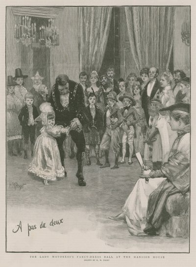 A Polgármesternő díszes bálja a Kúriaházban (metszet) alkotó: Henry Marriott Paget