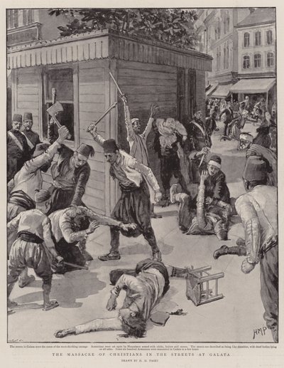 Keresztények mészárlása az utcákon Galatában alkotó: Henry Marriott Paget