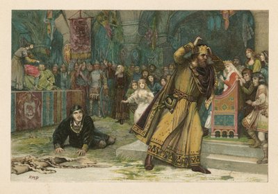 A játék jelenete a Hamletből (chromolitho) alkotó: Henry Marriott Paget