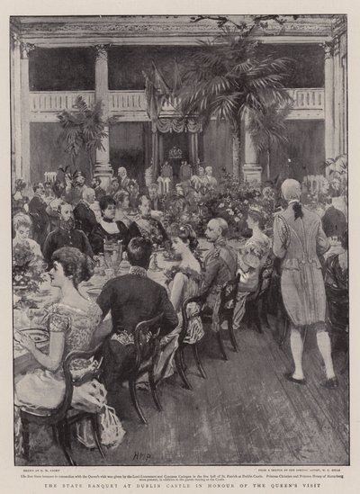 Állami bankett a dublini kastélyban a királynő látogatása tiszteletére alkotó: Henry Marriott Paget