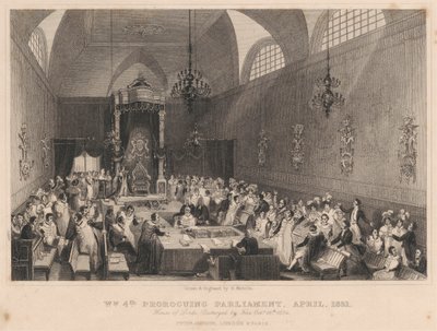 William negyedik parlamenti ülése, 1831. április. Lordok Háza: tűz pusztította el 1834. október 16. alkotó: Henry Melville