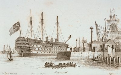 Vázlatok a portsmouthi kikötő hajózásáról alkotó: Henry Moses