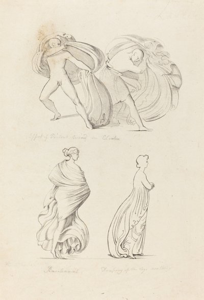Drapéria, három figura, egy Bacchante és kettő a természetből alkotó: Henry Noel Humphreys after John Flaxman