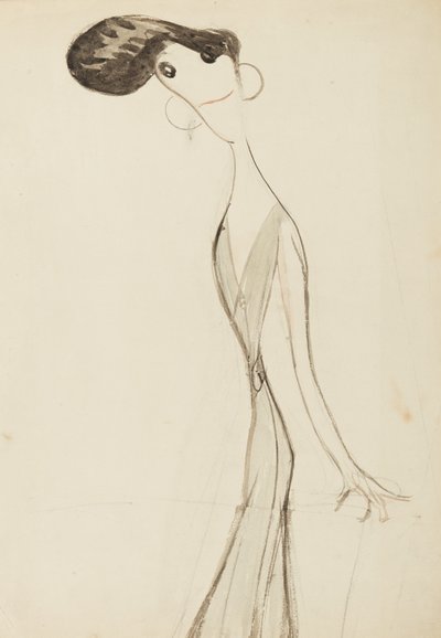 Irene Vanbrugh, tanulmány a Stars of the Music Hall Stage sorozathoz, 1908 körül (wc papíron) alkotó: Henry Ospovat
