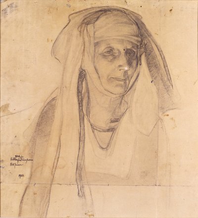 Tanulmány Máriának, a keresztre feszítésből való visszatérésről alkotó: Henry Ossawa Tanner